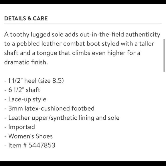 Splendid Long Laces Combat boots Size 8 D19 - Picture 3 of 10